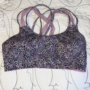 Victoria’s Secret sports bra tiger print black/white/purple size L